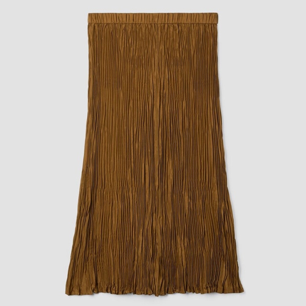 NWOT Eileen Fisher Crushed Silk Maxi Skirt